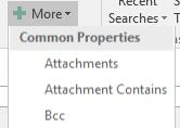 through many more email properties It is possible to search directly in the search area using the correct search parameters Use
