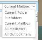 setup to view multiple accounts) All Outlook Items (to search Mail, Calendar, People and Tasks) Click in the Search area Enter a