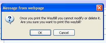 Once the dealer clicks on the button View Way Bill, the following screen shall be