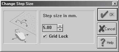 Element buttons - Step [Step] To enable a high degree of accuracy in Mill CAM Designer 2, elements are drawn and positioned using increments, called steps.