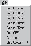 Grid Menu Click the "Grid" menu title to display the dropdown list. Move the cursor down the list, highlighting each of the eight options. Click the highlighted option to select it.