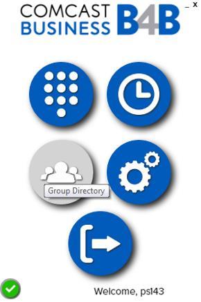 Using Group Directory Make a phone call to any number in the Business VoiceEdge directory by using the Group Directory icon. 1. Select the Group Directory icon 2.