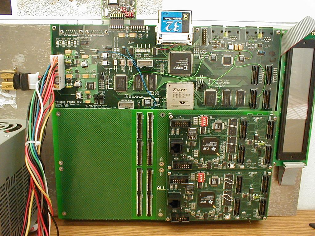 L1 pre-prototype with DSP mezzanine cards Hitachi serial consoles Hitachi programming CF/LCD