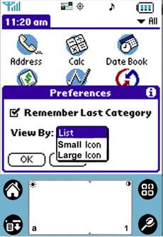 Changing the Launcher Display By default, the applications are represented by an icon. The applications can also be represented in a list format or in different sized icons.
