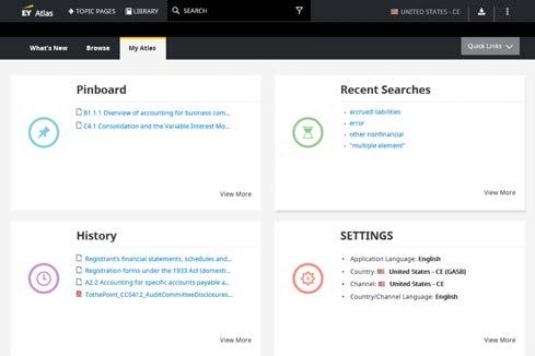 My tlas tab on the homepage The EY tlas homepage has been redesigned, but still contains all the information you have come to expect.