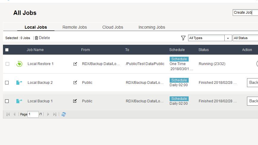 Then select the destination folder where you want the restore to go. Click Apply. The restore job will be displayed in the All Jobs overview window.