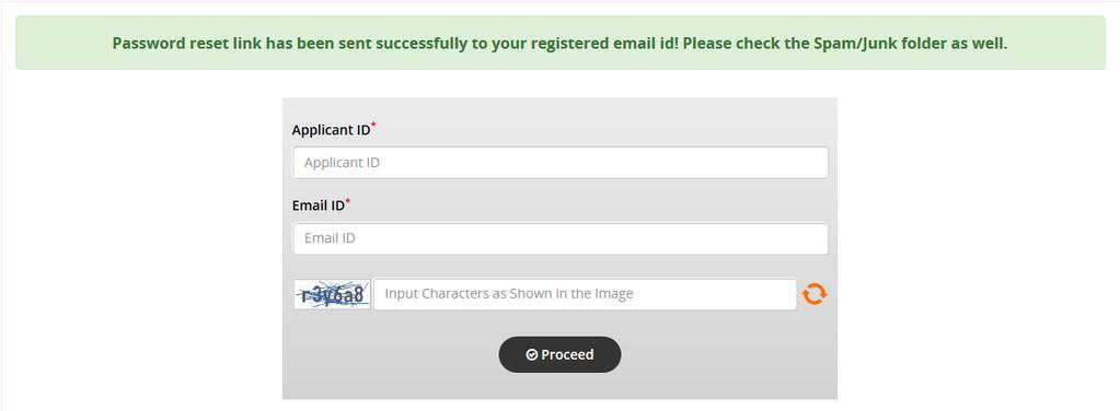 After successful authentication an email containing the link to Reset the Password will be sent to your registered email id.