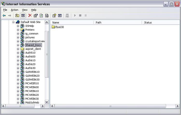 an application in the IIS Overview.