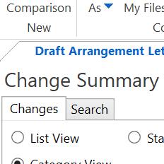 The Change Summary is on the left. It lists and categorizes every change so it s easy to locate the changes that matter to you. Click any change to see it in context in the document.