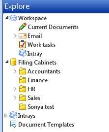 Browse for Documents Browsing for a document works in a similar fashion as the Windows Explorer. For example we will browse for a document located in Sales.