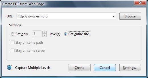 Convert web pages to PDF in Acrobat Although you can convert an open web page to PDF from Internet Explorer, you get additional options when you run the conversion from Acrobat.