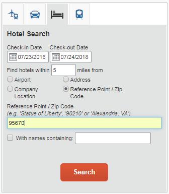 4. Then: If you requested the car using the Air/Rail tab and you elected to reserve a hotel room, Travel now displays those search result pages.