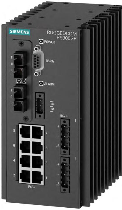 RUGGEDCOM RS900GP Dual Gigabit Ports Fiber Pluggable optics (SFP) LC or SC connectors Bi-directional (single strand) Distances up to 70km Operating Temperature -40 C to