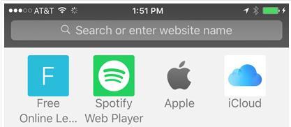 which includes shortcuts to your most frequently visited