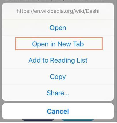 Opening a link in a new tab: If you find a link to a website, you can open that link in a new tab. This allows you to open the site without losing your place on the original page.