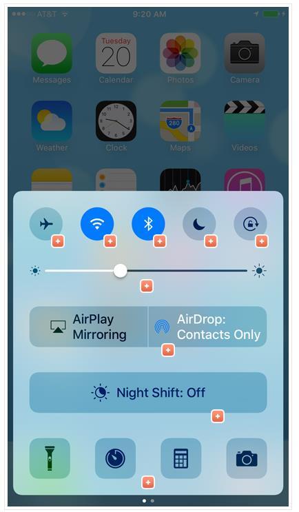 The control center: Swipe up from