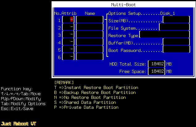 Type, Buffer (MB) and Boot Password fields (Refer to 12.2 Disk Setup ). When completed, press ^ to save and exit. (Refer to 12.2 Disk Setup ). Step 3. The computer will now reboot.