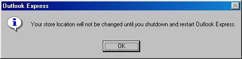 7) Click on the OK button to complete the change. You will then see the following message.