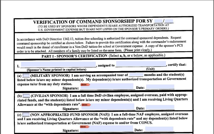 3.2 VIEW FORM: VERIFICATION OF COMMAND SPONSORSHIP An example of the Verification of