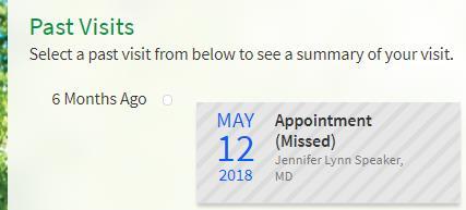 also see appointments that you have missed in the past.