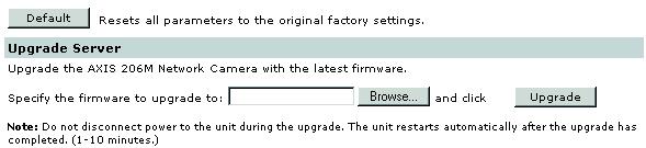 36 AXIS 206 - Troubleshooting Troubleshooting Checking the Firmware One of your first actions when troubleshooting a problem should be to check the currently installed firmware version.