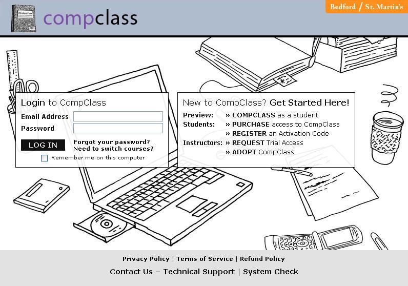 4 Option Two: Students Purchase Access from the Site Give the following directions to your students: 1. Go to http://courses.bfwpub.com/compclasssolo. 2. Click PURCHASE access to CompClass. 3.