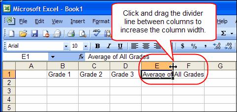 Changing Column Widths Useful Things to Know About Excel This will change a single column.