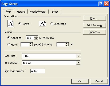 9. Printing from Excel 9.1 Print Preview The final task after generating your results and creating a chart is to print out your worksheet on a laser printer.