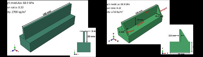 A first step for natural frequency extraction in this study was to build a model with the desired geometric dimensions (Fig.
