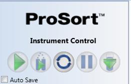 In the Instrument Control Panel window, click in the Start button to begin