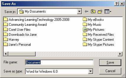 First click on the Start Button, Programs, Accessories WordPad will open and you are ready to type and save documents.