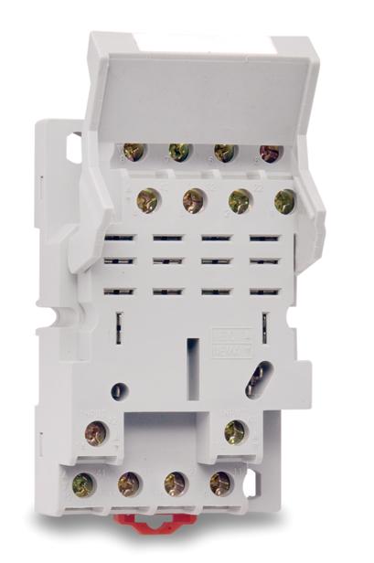 78 Series Relay Socket Figure 8: 784-4C-SKT-1 DIN-rail mounting, 4PDT, for use with 784 series relays. Note: Order sockets separately; holding clips are included with sockets.