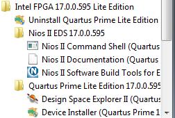 10. Run the nios2-terminal application In Linux: Open a Linux command shell / terminal In Windows: Run the Nios II Command Shell application from the Windows start menu.
