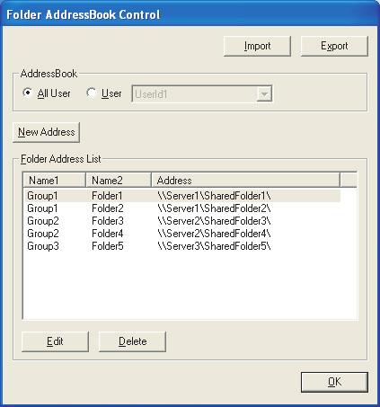 3.2.5 Folder Address Book 3.2.5 Folder Address Book 3.2.5.1 Setting Folder Locations The storage location(s) for the Scan to Folder are set within the Folder AddressBook.