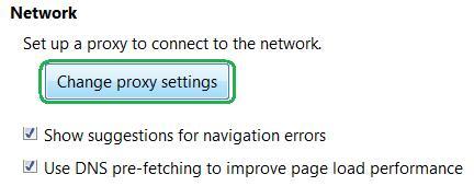 In the 'Network' section, click the "Change
