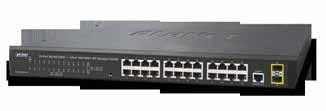 24-Port 10/100/T + 2-Port 100/X SFP Managed Switch Physical Port Cost-optimized Managed Switch with Advanced L2/L4 Switching and Security PLANET is an ideal Gigabit Switch which provides
