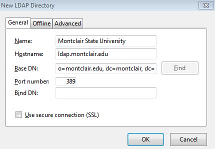 4) Once you have added all the correct information: a. Click OK at the bottom of the screen b. Click OK on the LDAP Directory Servers screen c.
