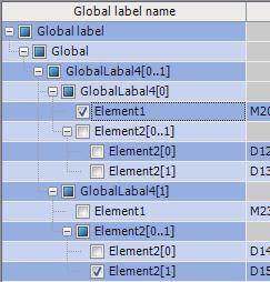 Structured array The following table shows the display example when a global label is a structured array and the data name example when importing the data.