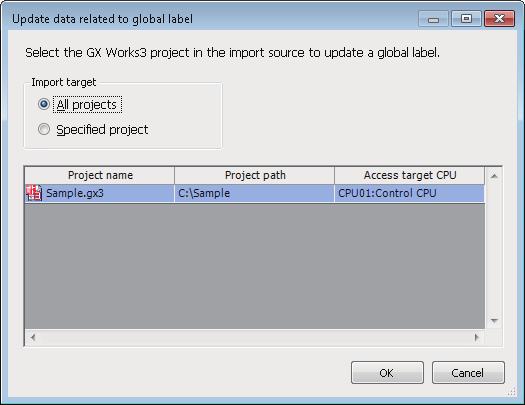 Updating related data of global labels Update the data related to global labels of an engineering tool project to the most recent value. If data cannot be updated, the relation is released.