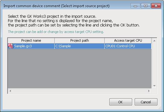 Importing common device comments Import the common device comments set with an engineering tool as data. Operating procedure 1.