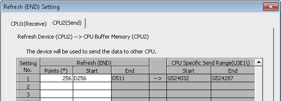 Refresh settings for motion CPU (CPU No.