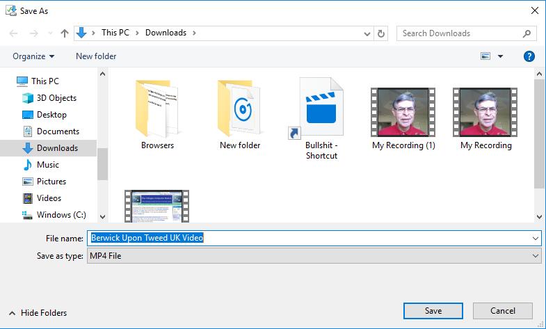 A new window opens, like File explorer in the Downloads Folder. You can find another Folder, like Video.