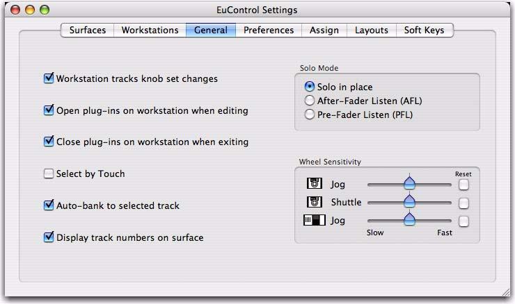 General The General tab controls how the Artist media controller and application software work together.