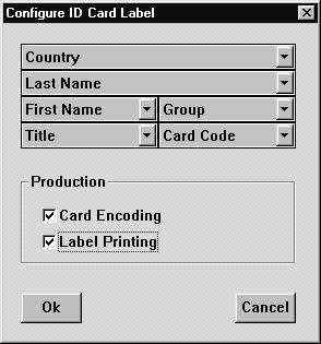 Configuring and producing ID-card labels - this option allows you to specify which fields will appear in the ID-card label when printed. NOTE: The maximum dimensions of labels are 25 x 55 mm.