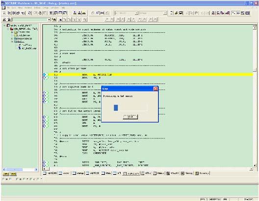 Figure 5-5 Start Debug (6) Run a step, and the system begin to program.