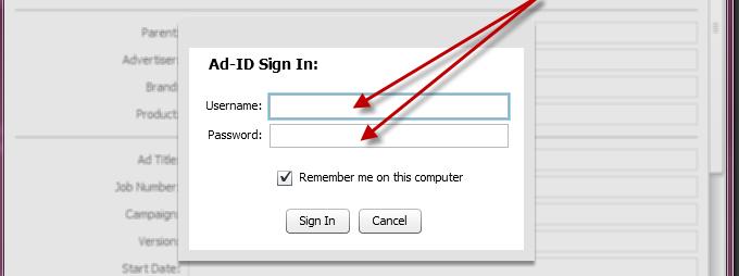 If you have been directed to use the Ad-ID demo system the username must be preceded by