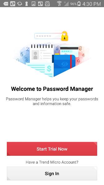 Option 3: Use an Existing Account Option 3: To Use an Existing Trend Micro Account: 1. Continuing from the Welcome screen, tap Sign In. Again, the License Agreement appears. 2.