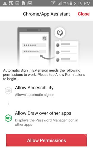To use the Chrome/App Assistant: 1. Tap Chrome/App Assistant in the More Tools menu.