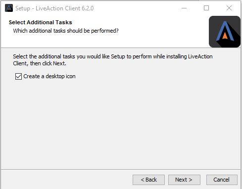 Step 5 Click Next on the Client setup, Select Additional Tasks window to accept