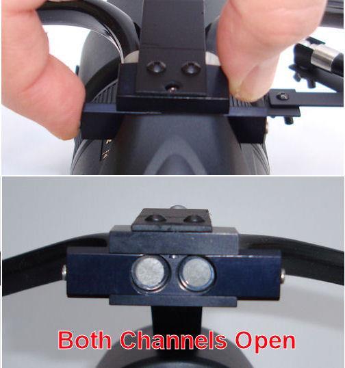 position (push slider to the RIGHT): 2. For flat or uniform illumination, use the Both Channels Open position.